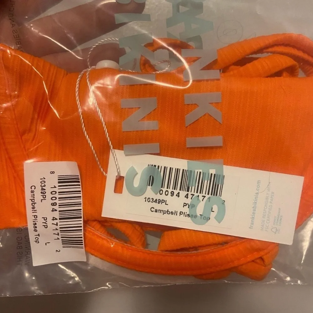Frankie's Bikinis Orange Cutout Bandeau Bikini
